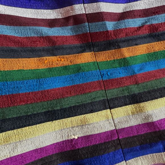 Maggy London Blazer Jacket Womens 8 Striped Silk Vintage Retro 80s Art To Wear - Picture 6 of 11